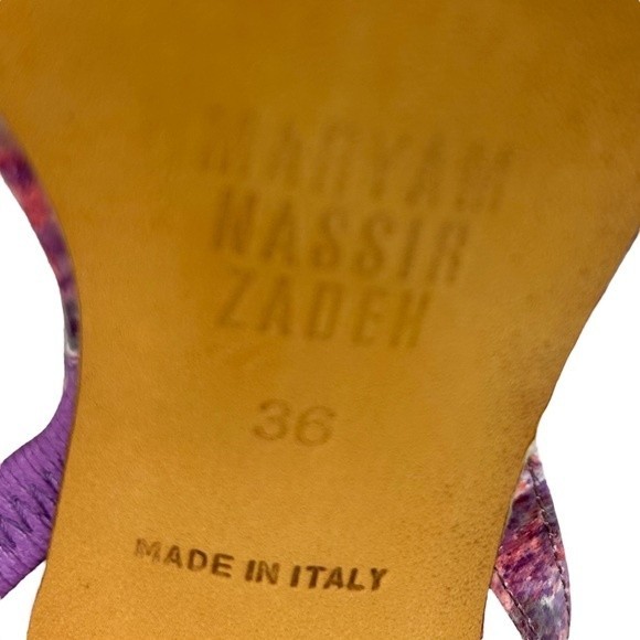 NWT Maryam Nassir Zadeh Flora Violet Marble Slingback Heels Sandals 36 - Picture 11 of 12